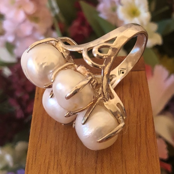 Rare Silpada Sterling Silver Pearl "Coastal” Ring R2940 Size 9 - Picture 4 of 14